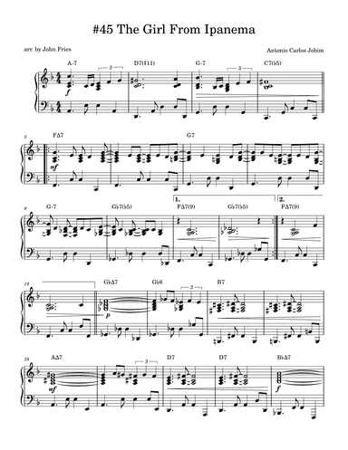The Girl From Ipanema (garôta De Ipanema) (arr. John Fries)