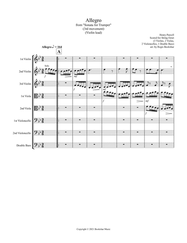 Allegro (from "Sonata for Trumpet") (Bb) (String Octet - 3 Violins, 2 Violas, 2 Cellos, 1 Bass) (Vio (arr. Regis Bookshar)