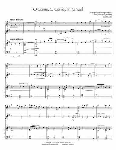 O Come, O Come, Emmanuel - a Contemporary arrangement for Flute, Oboe and Piano (arr. Len Rhodes)