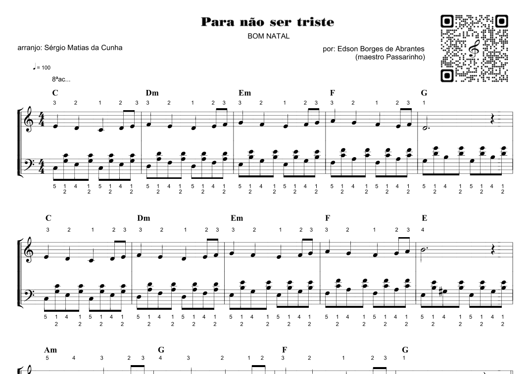 Para Nao Ser Triste (arr. Sérgio Matias da Cunha)