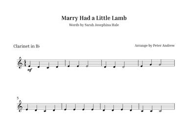 Marry Had  a Little Lamb (arr. Peter Andrew)