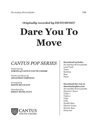 Dare You To Move (arr. Keith McCauley)
