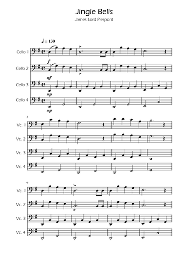 Jingle Bells - Cello Quartet (arr. Ygor Nunes)