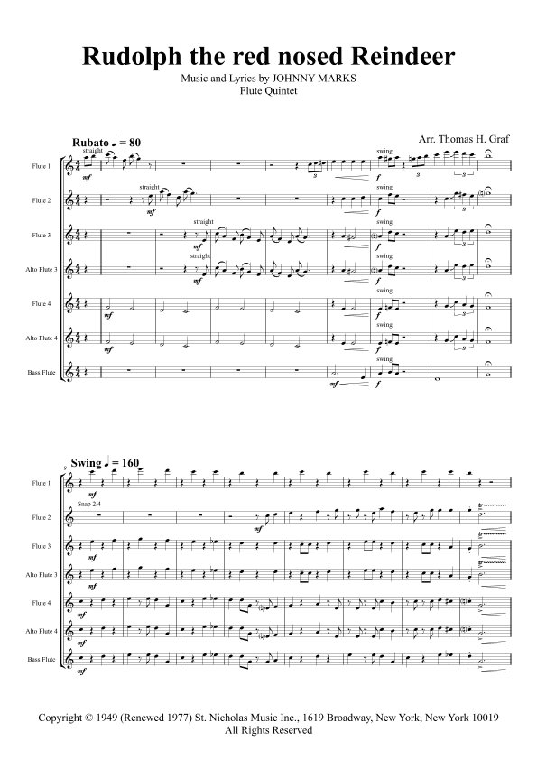 Rudolph The Red-nosed Reindeer (arr. Thomas Graf)