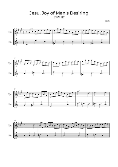 Jesu, Joy of Man's Desiring - Trumpet and Horn (arr. Alex Nunes Rodrigues)