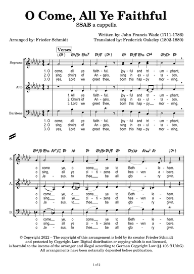 O Come, All Ye Faithful (arr. Frieder Schmidt)