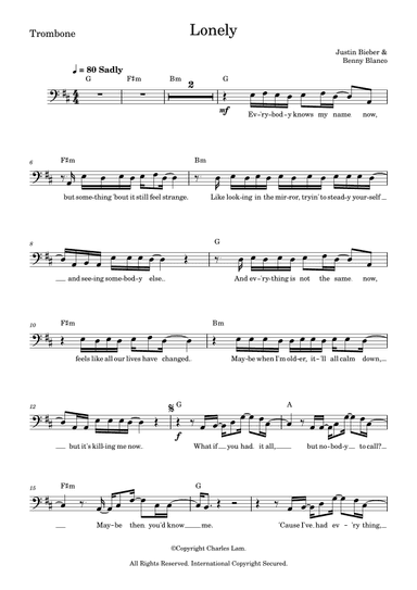 Lonely (arr. Charles Lam)