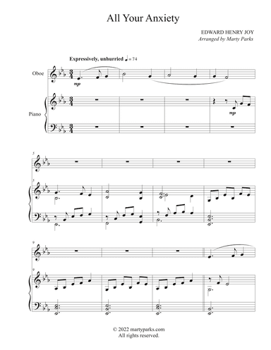 All Your Anxiety (Oboe-Piano) (arr. Marty Parks)