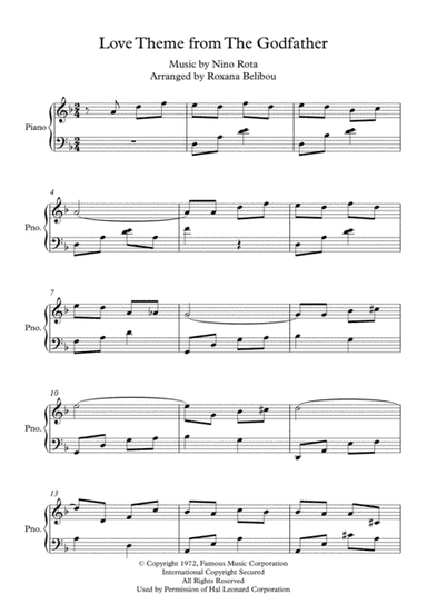Love Theme From The Godfather III (arr. Roxana Belibou)