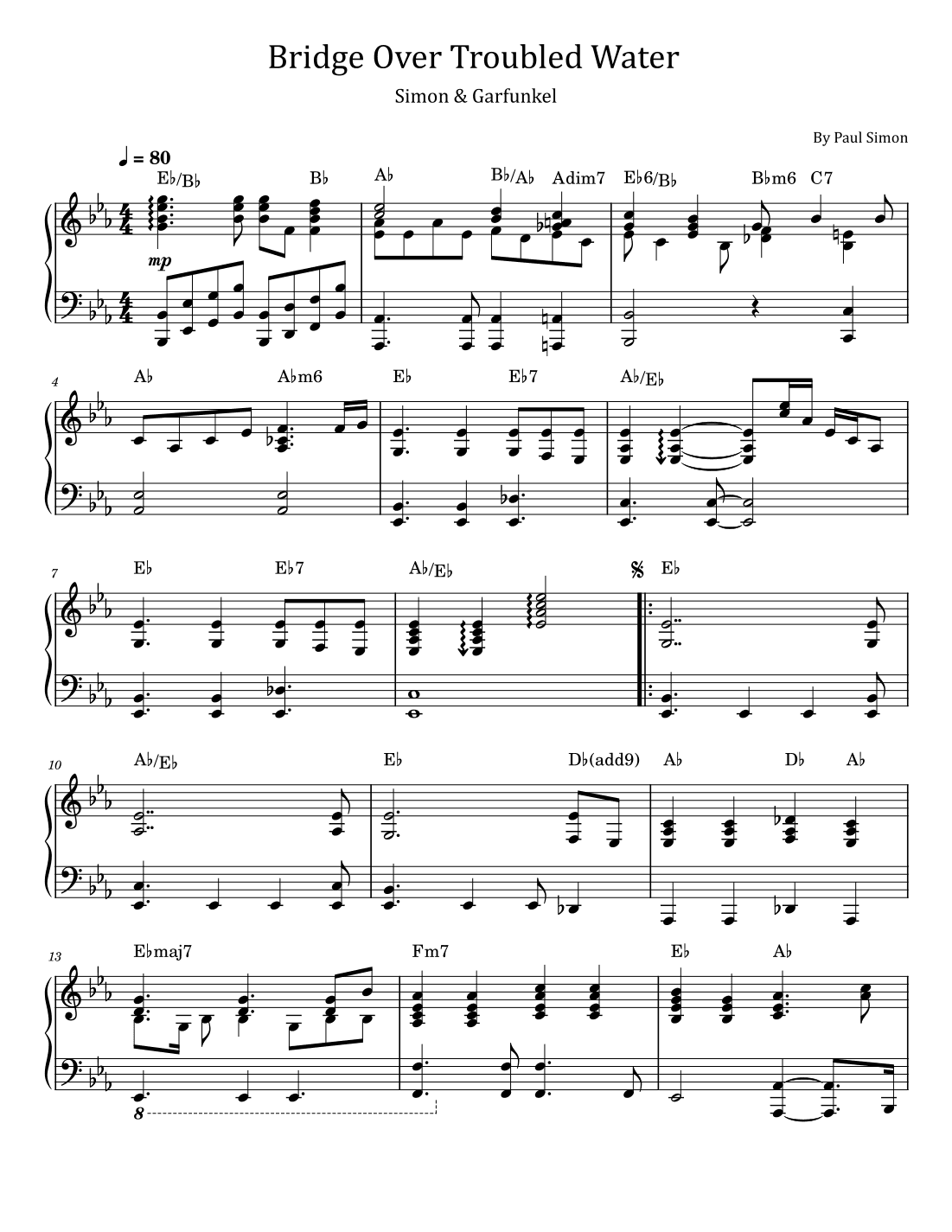 Bridge Over Troubled Water (arr. poon)