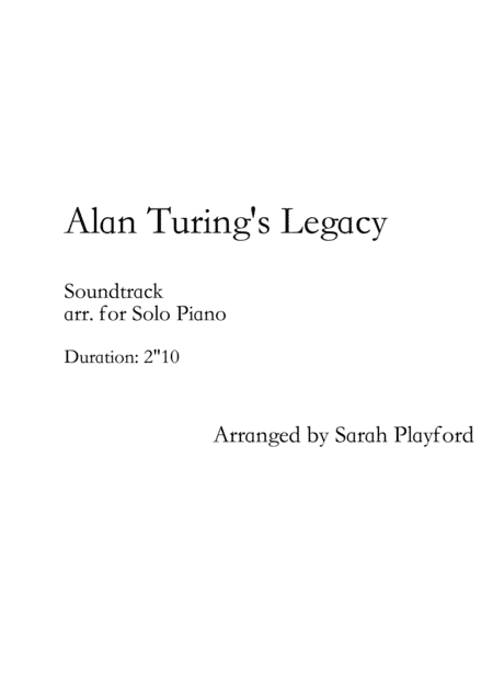 Alan Turing's Legacy (arr. Sarah Playford)