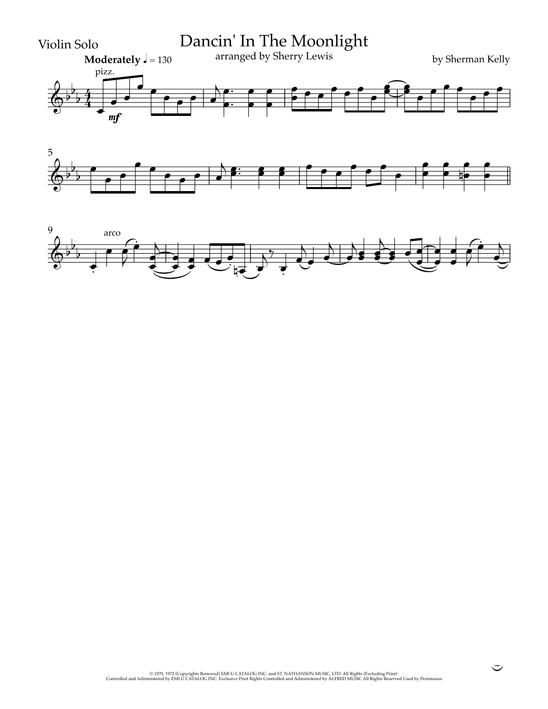 Dancin' In The Moonlight (arr. Sherry Lewis)