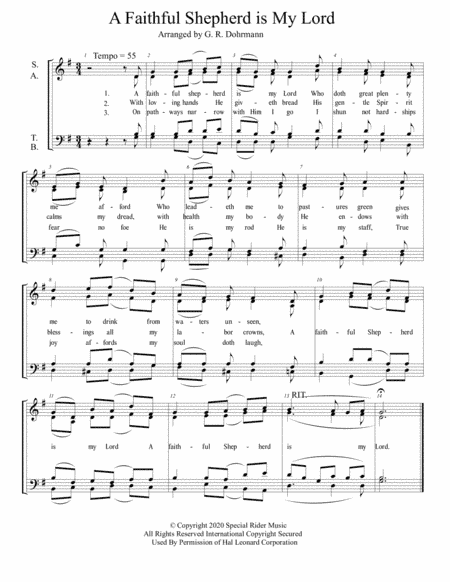 My Shepherd Is The Lord (arr. G. R. Dohrmann)