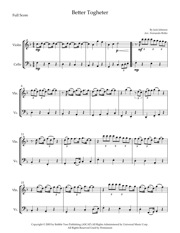 Better Together (arr. Fernando Britto)