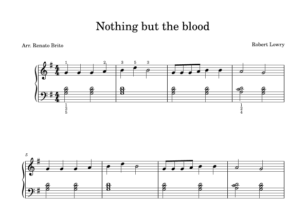Nothing but the blood (arr. Renato Brito)
