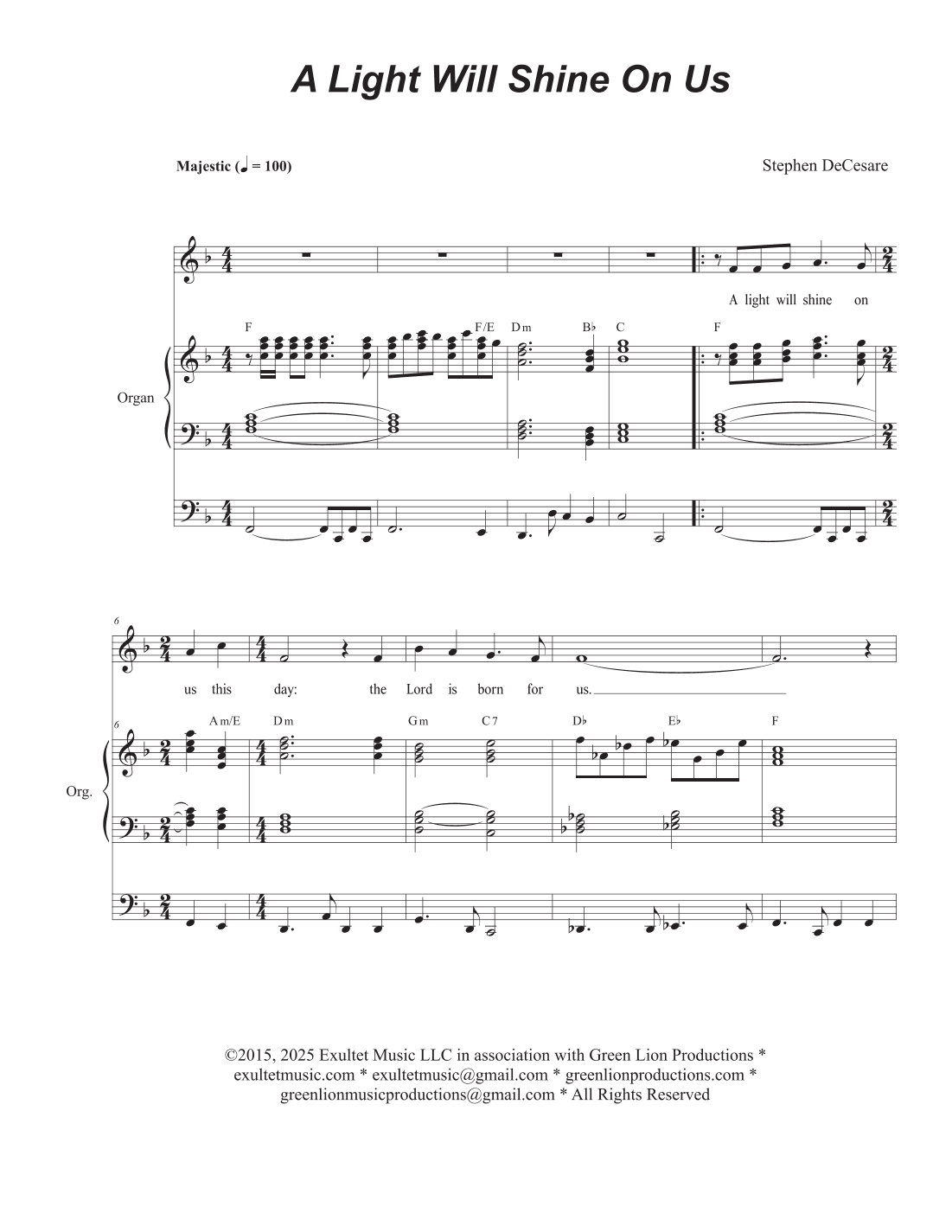 A Light Will Shine On Us (Unison choir)