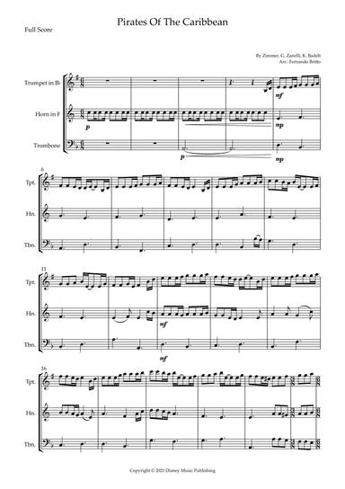 Pirates Of The Caribbean (arr. Fernando Britto)