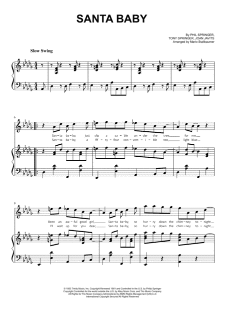 Santa Baby (arr. Mario Stallbaumer)