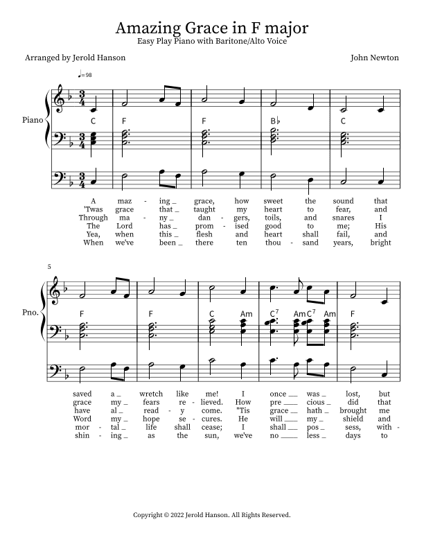 Amazing Grace (arr. Jerold Hanson)