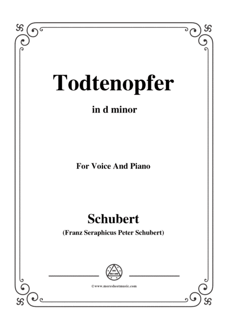 Schubert-Todtenopfer,in d minor,for Voice&Piano (arr. MSM)