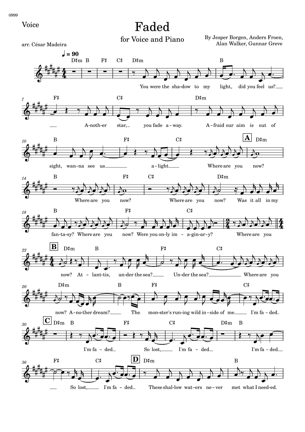 Faded (arr. César Madeira)