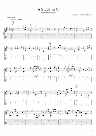 A Study in G - Jazz/Classical Guitar