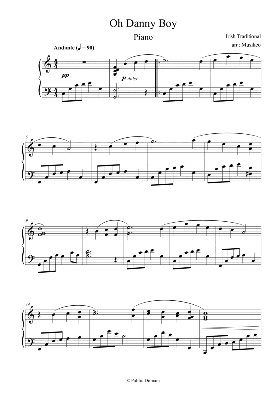 Oh Danny Boy Piano Arrangement (arr. Musikeo)