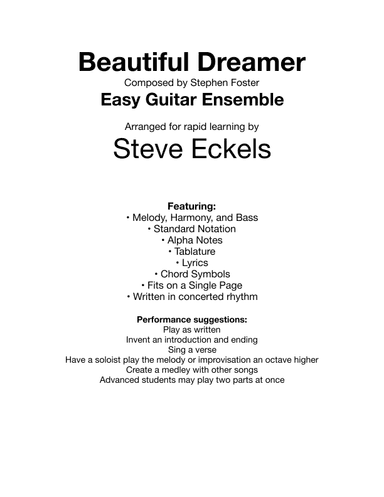 Beautiful Dreamer (arr. Steve Eckels)