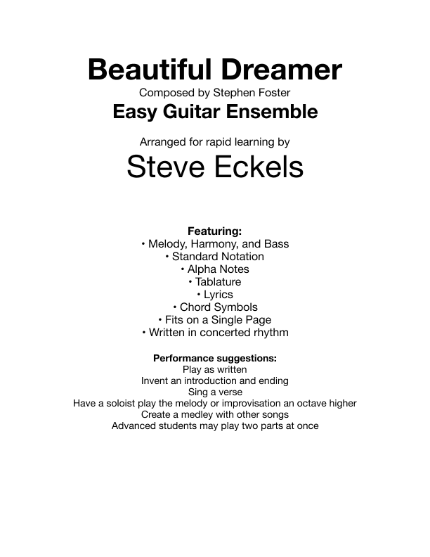 Beautiful Dreamer (arr. Steve Eckels)