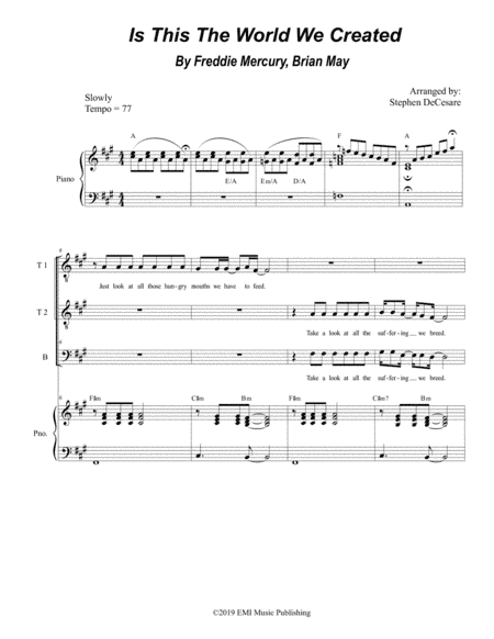 Is This The World We Created...? (arr. Stephen DeCesare)