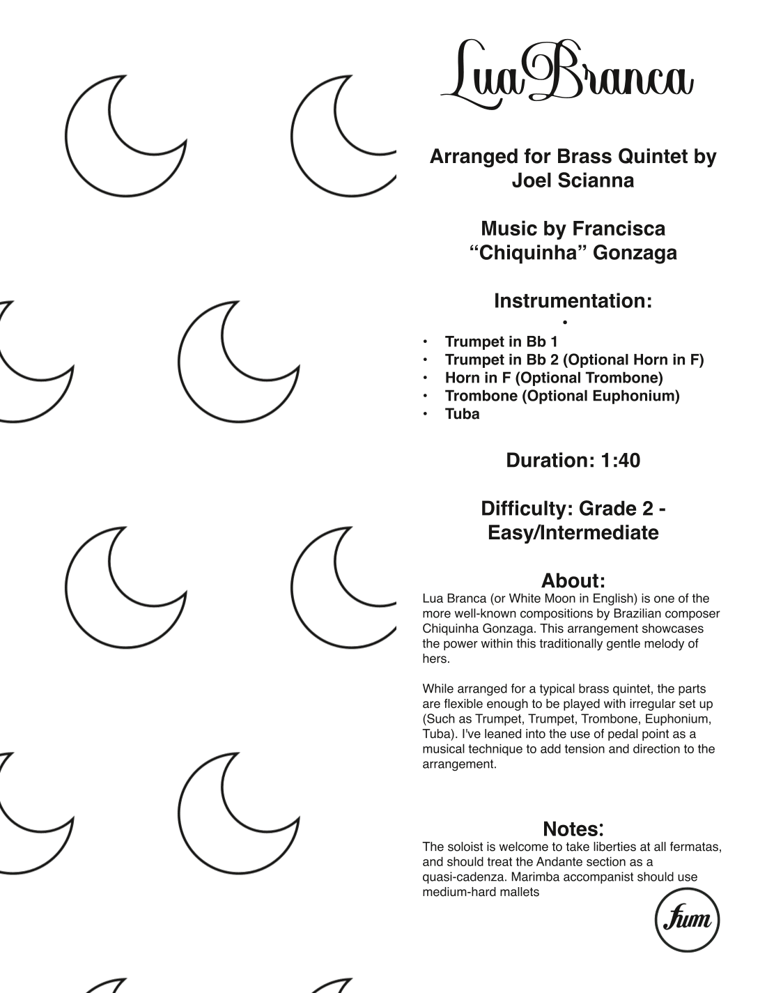 Lua Branca (arr. Joel Scianna)