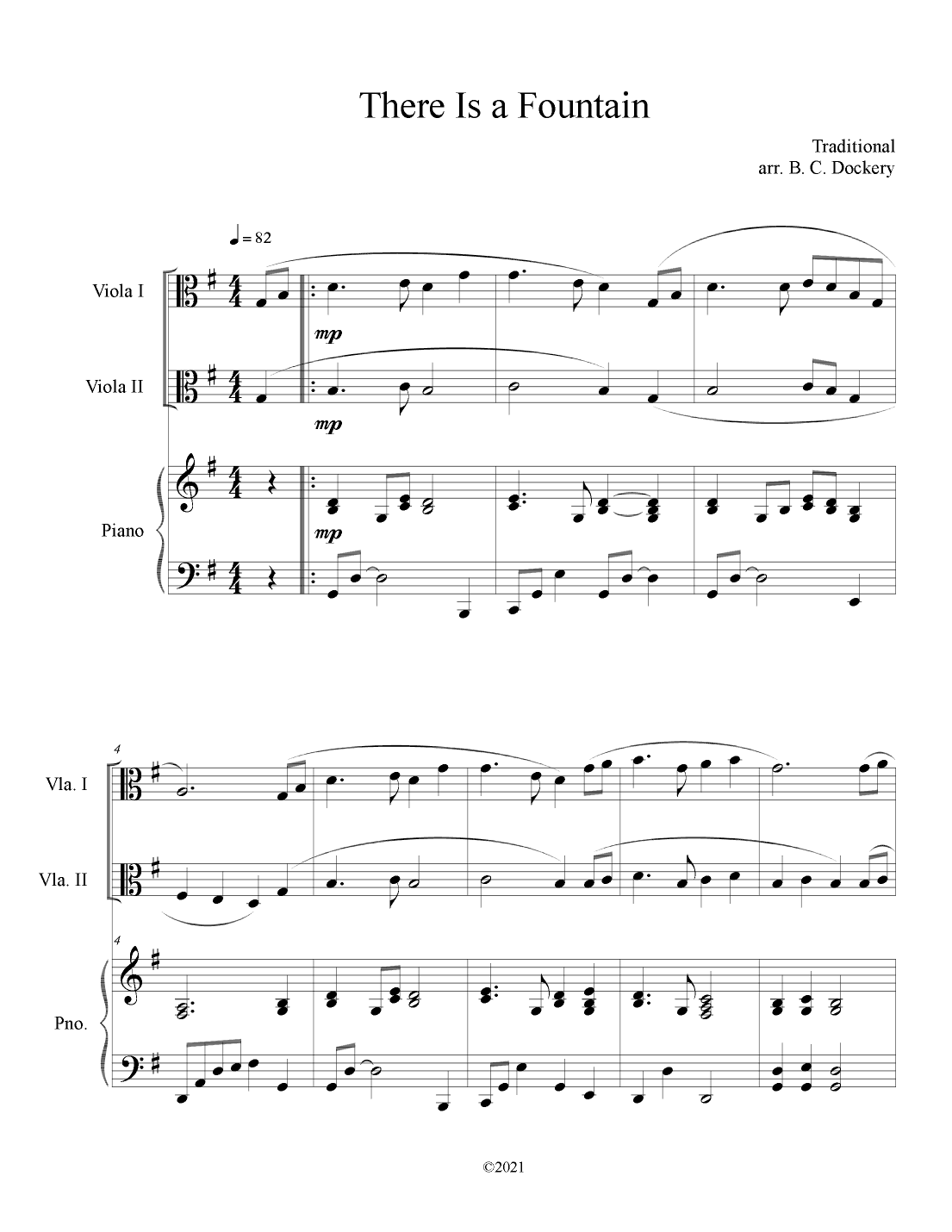 There is a Fountain (Viola Duet with Piano Accompaniment) (arr. B. C. Dockery)