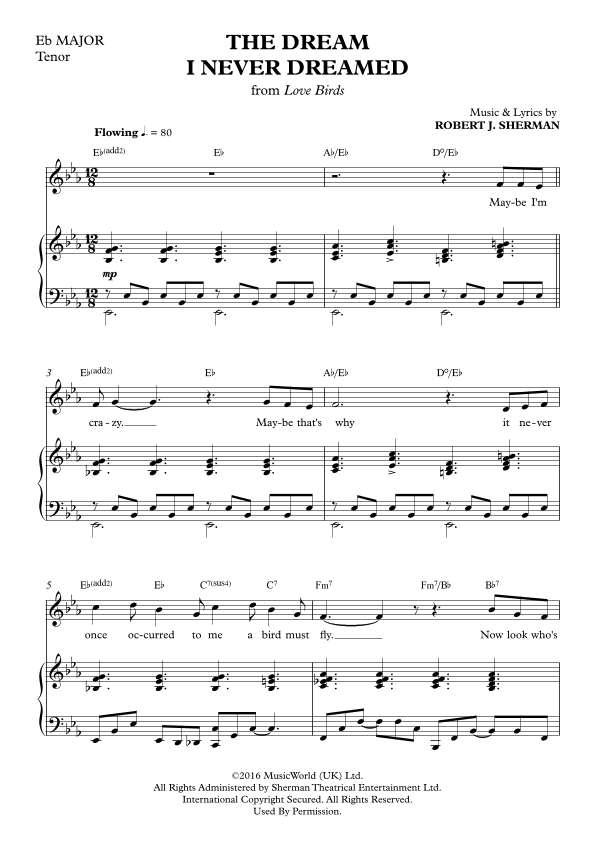 The Dream I Never Dreamed  (E flat Major, Solo)