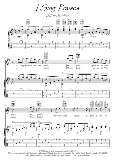 I Sing Praises (arr. PianoSheetNow)