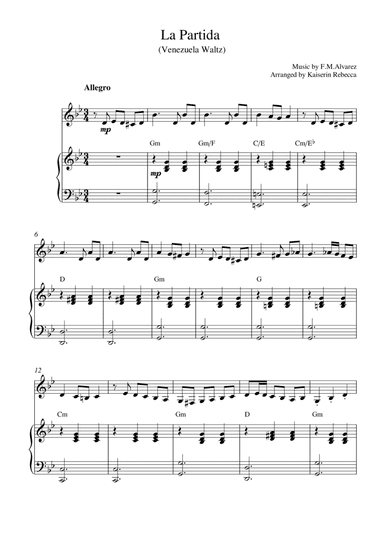 La Partida  (Venezuela Waltz) (arr. Kaiserin Rebecca)