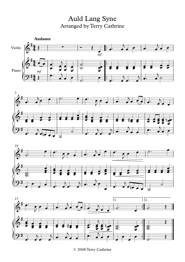 Auld Lang Syne (arr. Terry Cathrine)