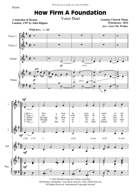 How Firm A Foundation (arr. Gert Th. Walter)