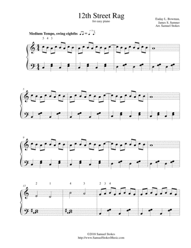 12th Street Rag (Twelfth Street Rag) - for easy piano (arr. Samuel Stokes)