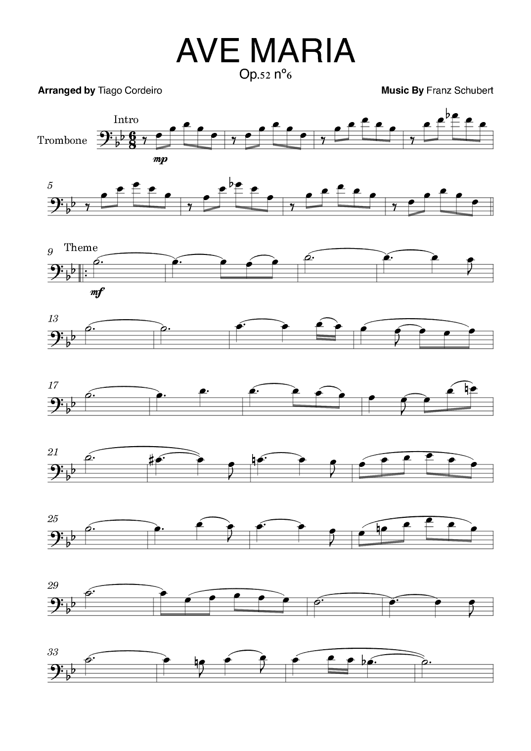 Ave Maria Op.52 nº6 (arr. Tiago Cordeiro)