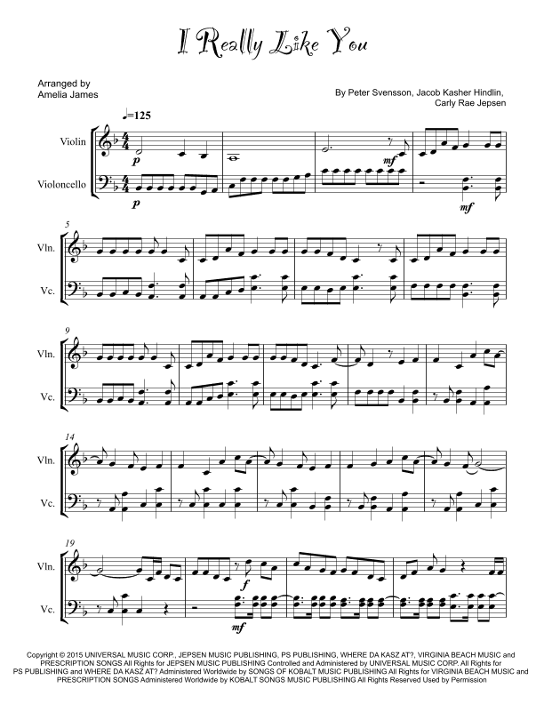 I Really Like You (arr. Amelia James)