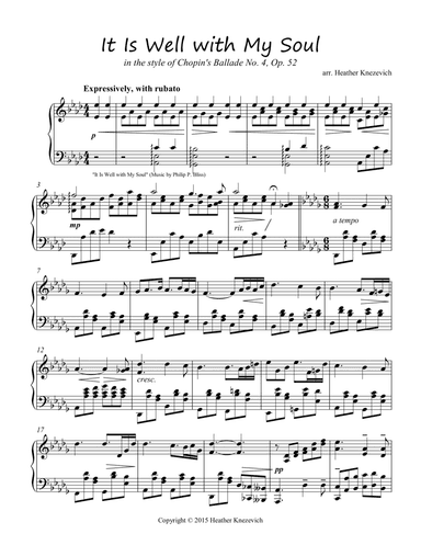 It Is Well with My Soul / Does Jesus Care in the style of Chopin (arr. Heather Knezevich)