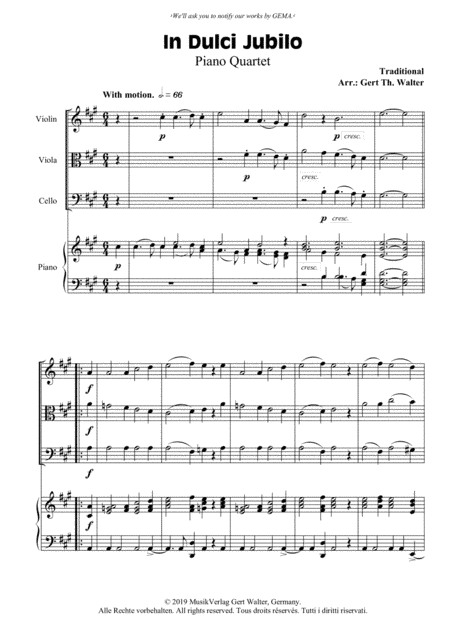 In Dulci Jubilo (arr. Gert Th. Walter)