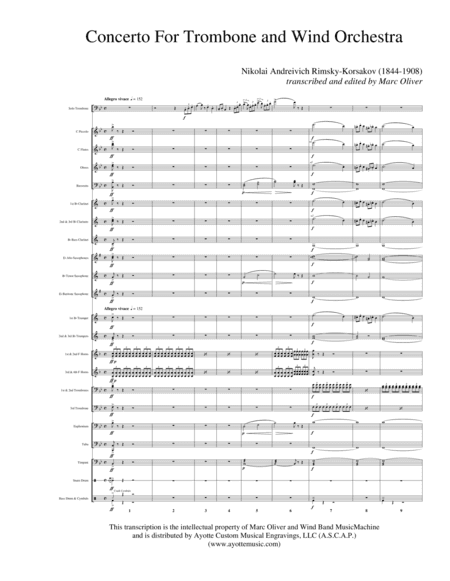 Rimsky Korsakov Trombone Concerto (transcribed for Concert Band) (arr. Marc Oliver)