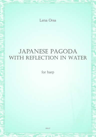 Japanese Pagoda with Reflection in Water for harp