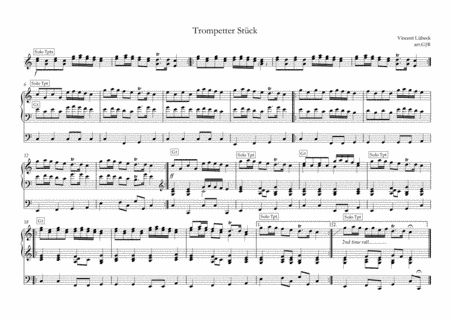 Trumpet Tune by Vincent Lubeck arranged for organ (arr. Gavin Bateman)