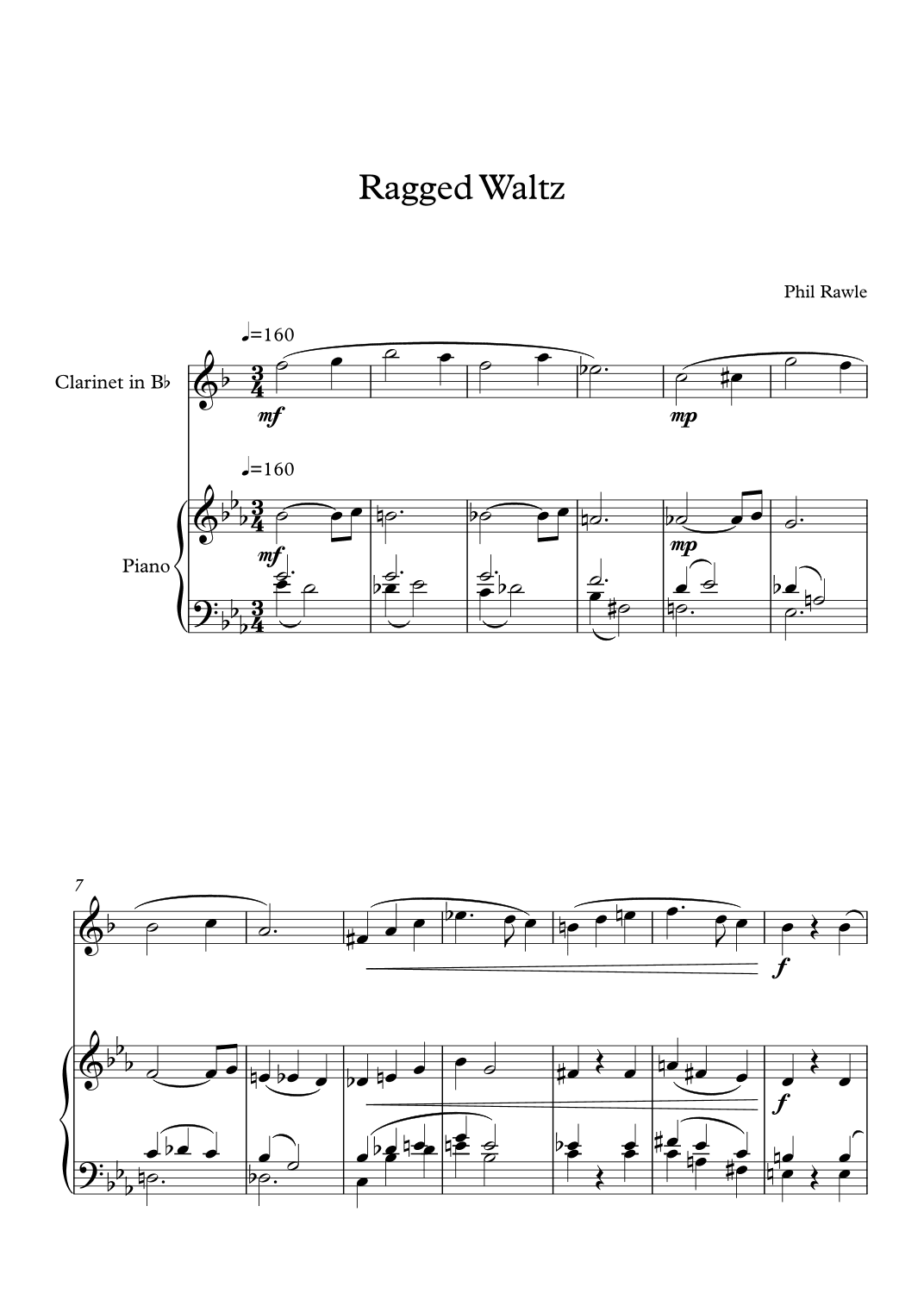 Ragged Waltz - Clarinet Solo