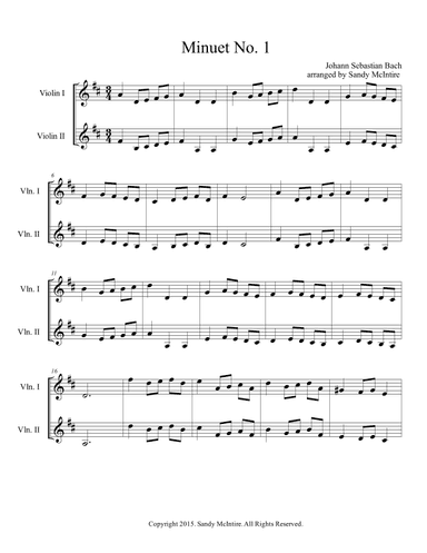 Bach's Minuet No. 1 (arr. Sandy McIntire)