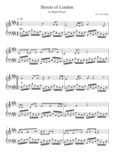 Streets Of London (arr. M. Galka)
