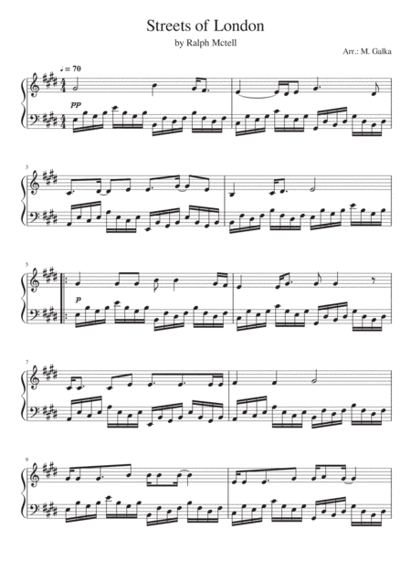 Streets Of London (arr. M. Galka)