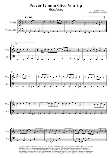 Never Gonna Give You Up (arr. Wesley S. SIlva)